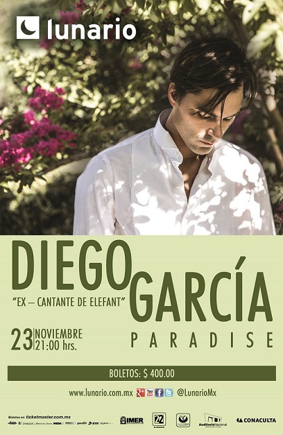 DIEGO GARCIA Presenta PARADISE23 nov Lunario, 